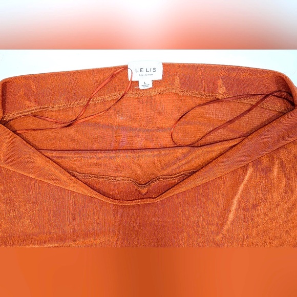 LeLis Collection Gold Bronze Lightweight Long Sleeve Blouse Size Large - Picture 4 of 11